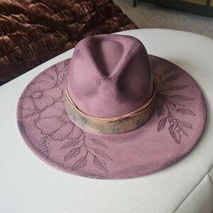 Elegant Floral Mauve Hat